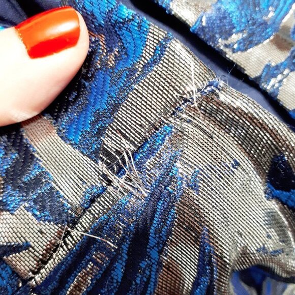 NWT Laundry by Shelli Segal metallic jacquard floral fit & flare cutout dress - Picture 7 of 8